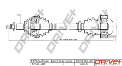 Dr!ve+ Antriebswelle [Hersteller-Nr. DP2110.10.0871] für Seat, Skoda, VW von Dr!ve+