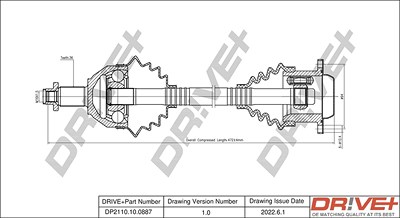Dr!ve+ Antriebswelle [Hersteller-Nr. DP2110.10.0887] für Seat, Skoda, VW von Dr!ve+