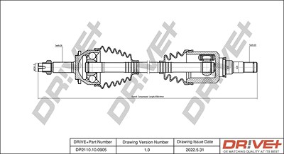 Dr!ve+ Antriebswelle [Hersteller-Nr. DP2110.10.0905] für Toyota von Dr!ve+