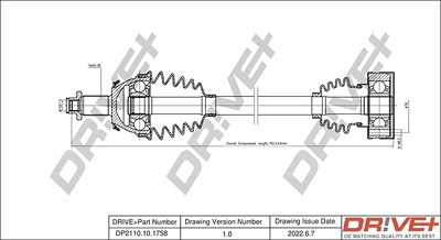 Dr!ve+ Antriebswelle [Hersteller-Nr. DP2110.10.1758] für VW, Seat, Skoda von Dr!ve+