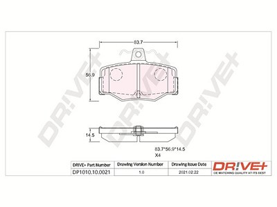 Dr!ve+ Bremsbelagsatz, Scheibenbremse [Hersteller-Nr. DP1010.10.0021] für Nissan von Dr!ve+