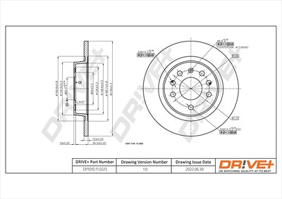 Dr!ve+ Bremsscheibe [Hersteller-Nr. DP1010.11.0225] für Saab, Opel, Fiat, Cadillac von Dr!ve+