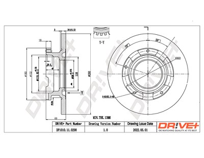 Dr!ve+ 1x Bremsscheibe [Hersteller-Nr. DP1010.11.0298] für Ford von Dr!ve+