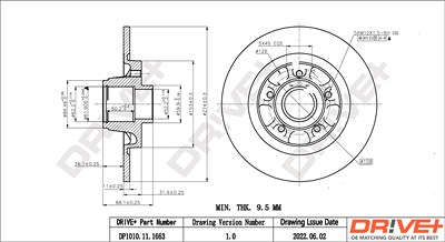 Dr!ve+ 1x Bremsscheibe [Hersteller-Nr. DP1010.11.1663] für Renault von Dr!ve+