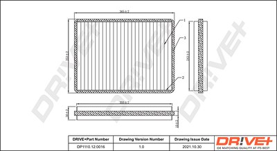 Dr!ve+ Filter, Innenraumluft [Hersteller-Nr. DP1110.12.0016] für Mercedes-Benz von Dr!ve+