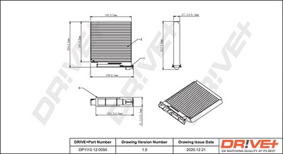 Dr!ve+ Filter, Innenraumluft [Hersteller-Nr. DP1110.12.0050] für Dacia, Lada, Nissan, Renault von Dr!ve+