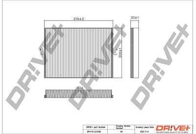 Dr!ve+ Filter, Innenraumluft [Hersteller-Nr. DP1110.12.0108] für Infiniti, Nissan, Subaru von Dr!ve+