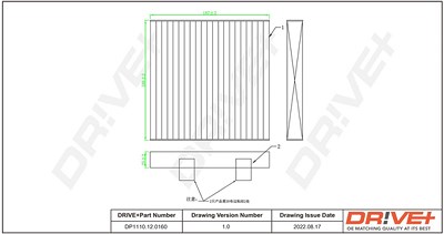 Dr!ve+ Filter, Innenraumluft [Hersteller-Nr. DP1110.12.0160] für Alpina, BMW von Dr!ve+