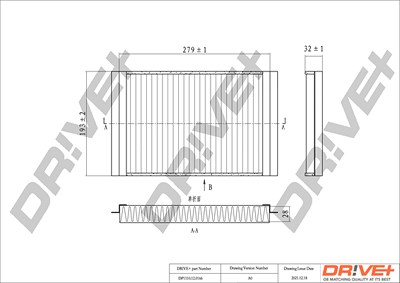 Dr!ve+ Filter, Innenraumluft [Hersteller-Nr. DP1110.12.0166] für Jaguar, Land Rover, Volvo von Dr!ve+