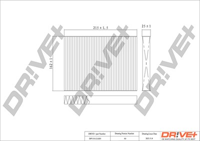 Dr!ve+ Filter, Innenraumluft [Hersteller-Nr. DP1110.12.0201] für Fiat, Lancia, Uaz von Dr!ve+