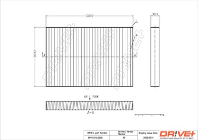 Dr!ve+ Filter, Innenraumluft [Hersteller-Nr. DP1110.12.0205] für Chrysler von Dr!ve+