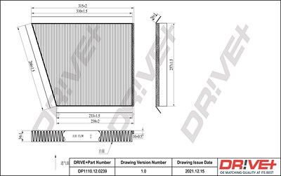 Dr!ve+ Filter, Innenraumluft [Hersteller-Nr. DP1110.12.0239] für Mercedes-Benz von Dr!ve+