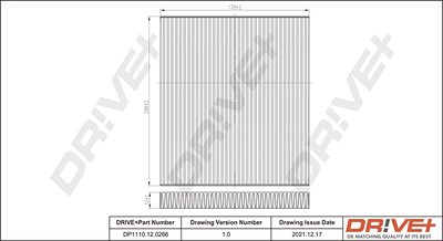 Dr!ve+ Filter, Innenraumluft [Hersteller-Nr. DP1110.12.0266] für Citroën, Opel von Dr!ve+