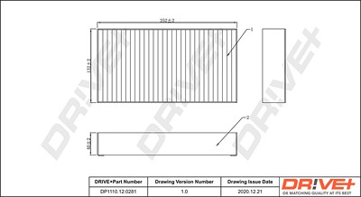 Dr!ve+ Filter, Innenraumluft [Hersteller-Nr. DP1110.12.0281] für Mercedes-Benz von Dr!ve+