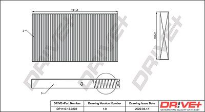 Dr!ve+ Filter, Innenraumluft [Hersteller-Nr. DP1110.12.0292] für Iveco von Dr!ve+