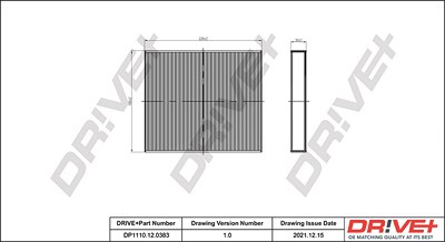 Dr!ve+ Filter, Innenraumluft [Hersteller-Nr. DP1110.12.0383] für Chrysler, Infiniti, Lancia, VW von Dr!ve+