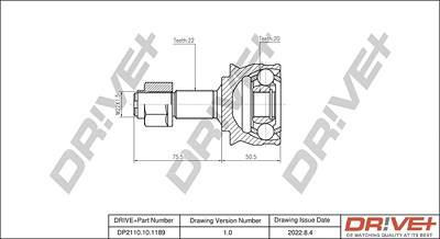 Dr!ve+ Gelenksatz, Antriebswelle [Hersteller-Nr. DP2110.10.1189] für Fiat von Dr!ve+