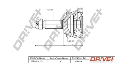 Dr!ve+ Gelenksatz, Antriebswelle [Hersteller-Nr. DP2110.10.1271] für Hyundai, Kia von Dr!ve+
