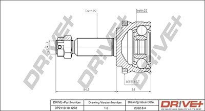 Dr!ve+ Gelenksatz, Antriebswelle [Hersteller-Nr. DP2110.10.1272] für Hyundai, Kia von Dr!ve+
