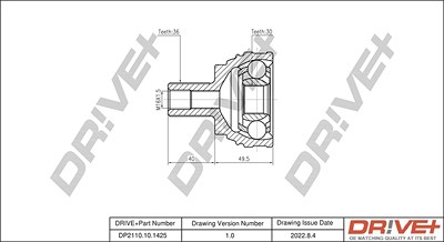 Dr!ve+ Gelenksatz, Antriebswelle [Hersteller-Nr. DP2110.10.1425] für Seat, Skoda, VW von Dr!ve+