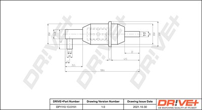 Dr!ve+ Kraftstofffilter [Hersteller-Nr. DP1110.13.0151] für Gm Korea, Mercedes-Benz, Puch, Ssangyong von Dr!ve+