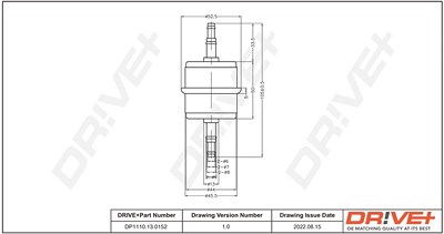 Dr!ve+ Kraftstofffilter [Hersteller-Nr. DP1110.13.0152] für Fiat von Dr!ve+