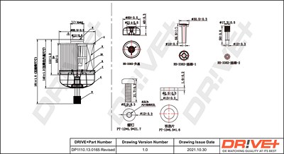 Dr!ve+ Kraftstofffilter [Hersteller-Nr. DP1110.13.0165] für Fiat, Mercedes-Benz, Nissan, Opel, Renault von Dr!ve+