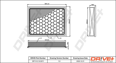 Dr!ve+ Luftfilter [Hersteller-Nr. DP1110.10.0071] für Fiat, Opel von Dr!ve+