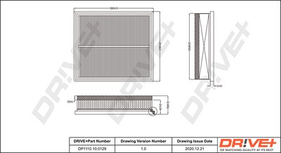 Dr!ve+ Luftfilter [Hersteller-Nr. DP1110.10.0129] für Nissan, Opel, Renault von Dr!ve+