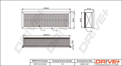 Dr!ve+ Luftfilter [Hersteller-Nr. DP1110.10.0149] für Alfa Romeo, Fiat, Ford, Lancia von Dr!ve+