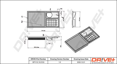 Dr!ve+ Luftfilter [Hersteller-Nr. DP1110.10.0153] für Seat, Skoda, VW von Dr!ve+