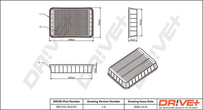 Dr!ve+ Luftfilter [Hersteller-Nr. DP1110.10.0157] für Citroën, Mitsubishi, Peugeot von Dr!ve+