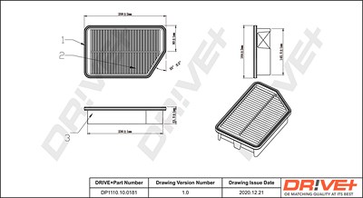 Dr!ve+ Luftfilter [Hersteller-Nr. DP1110.10.0181] für Hyundai, Kia von Dr!ve+