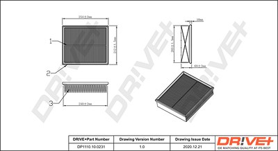 Dr!ve+ Luftfilter [Hersteller-Nr. DP1110.10.0231] für Audi, VW, Skoda von Dr!ve+