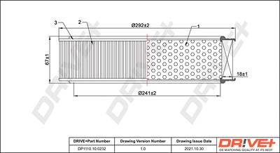 Dr!ve+ Luftfilter [Hersteller-Nr. DP1110.10.0232] für Fiat von Dr!ve+