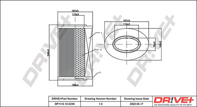 Dr!ve+ Luftfilter [Hersteller-Nr. DP1110.10.0239] für Alfa Romeo von Dr!ve+