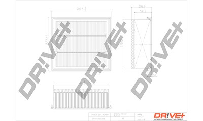 Dr!ve+ Luftfilter [Hersteller-Nr. DP1110.10.0323] für Alfa Romeo, Fiat, Jeep von Dr!ve+