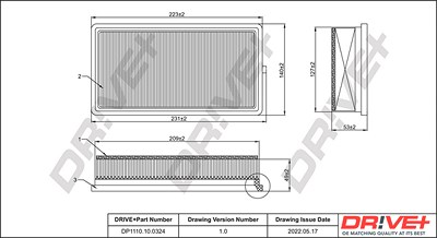 Dr!ve+ Luftfilter [Hersteller-Nr. DP1110.10.0324] für Fiat von Dr!ve+