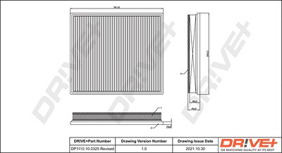 Dr!ve+ Luftfilter [Hersteller-Nr. DP1110.10.0325] für Ford von Dr!ve+