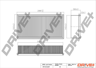 Dr!ve+ Luftfilter [Hersteller-Nr. DP1110.10.0347] für Alpina, BMW von Dr!ve+