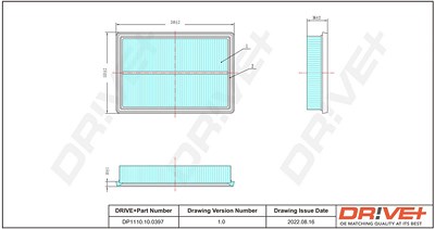 Dr!ve+ Luftfilter [Hersteller-Nr. DP1110.10.0397] für Daihatsu, Fiat, Piaggio von Dr!ve+