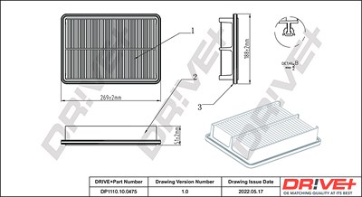 Dr!ve+ Luftfilter [Hersteller-Nr. DP1110.10.0475] für Hyundai von Dr!ve+