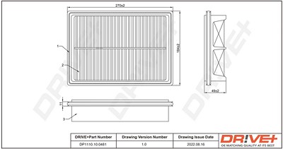 Dr!ve+ Luftfilter [Hersteller-Nr. DP1110.10.0481] für Hyundai von Dr!ve+