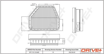 Dr!ve+ Luftfilter [Hersteller-Nr. DP1110.10.0485] für Chevrolet, Opel, Vauxhall von Dr!ve+