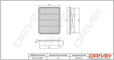Dr!ve+ Luftfilter [Hersteller-Nr. DP1110.10.0507] für Ford, Mazda, Mitsubishi von Dr!ve+