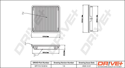 Dr!ve+ Luftfilter [Hersteller-Nr. DP1110.10.0514] für Subaru von Dr!ve+