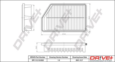 Dr!ve+ Luftfilter [Hersteller-Nr. DP1110.10.0522] für Hyundai, Kia von Dr!ve+