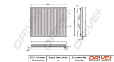 Dr!ve+ Luftfilter [Hersteller-Nr. DP1110.10.0550] für Nissan, Opel, Renault von Dr!ve+