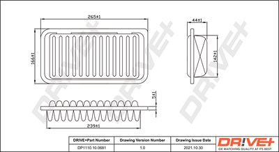Dr!ve+ Luftfilter [Hersteller-Nr. DP1110.10.0681] für Opel, Suzuki von Dr!ve+