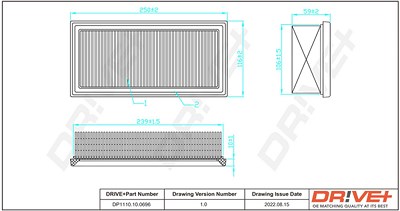 Dr!ve+ Luftfilter [Hersteller-Nr. DP1110.10.0696] für Mitsubishi, Smart von Dr!ve+